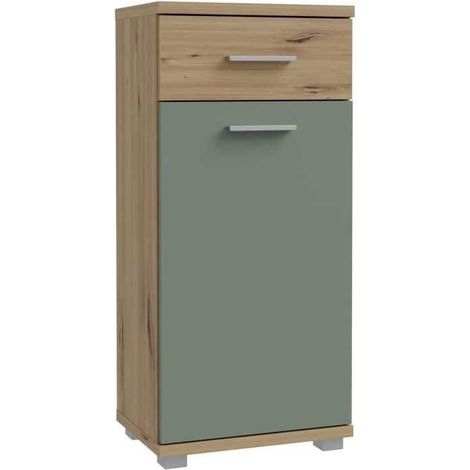 Mobile basso FORTE CHAMP 40,2x28,9x87,6 cm Rovere artigianale / Salvia verde (1/5)
