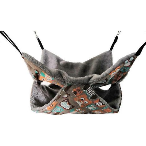Nid suspendu pour cochon d'Inde, chinchilla, sommeil et jeu balançoire, accessoire petite cage suspendue gris clair.