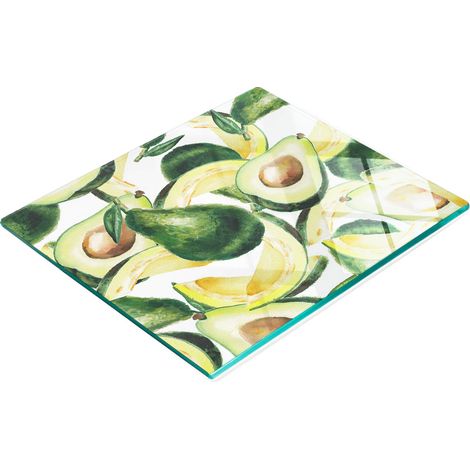 Tablero de vidrio decorativo multifuncional con estampado de aguacate, 60x52 cm.