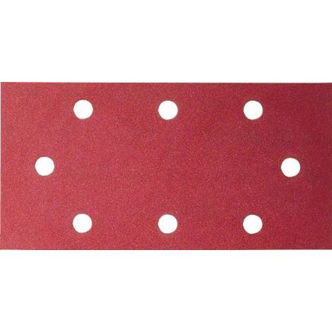 Lot de 10 Feuilles abrasives 93 x 185 mm Grain 240 8 trous Pour ponceuses vibrantes Bois métal (1/3)