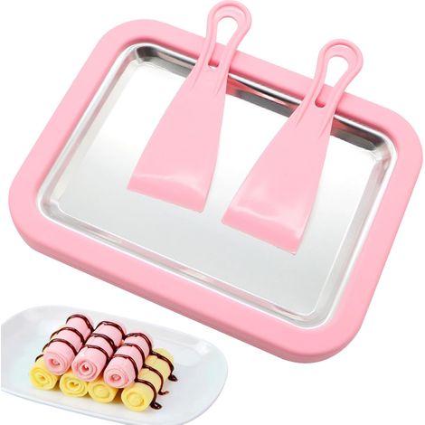 Eiscreme-Rollmaschine für Kinder mit Zubehör – Form, Spatel und Pfanne zur einfachen Zubereitung von hausgemachten Eiscremerollen.