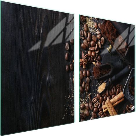 Plaque de protection en verre pour poêle 2x45x52 Bois (1/5)