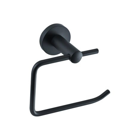 Fortifura Calvi Porte-rouleau de papier toilette - sans clapet - rond - Noir mat (1/3)