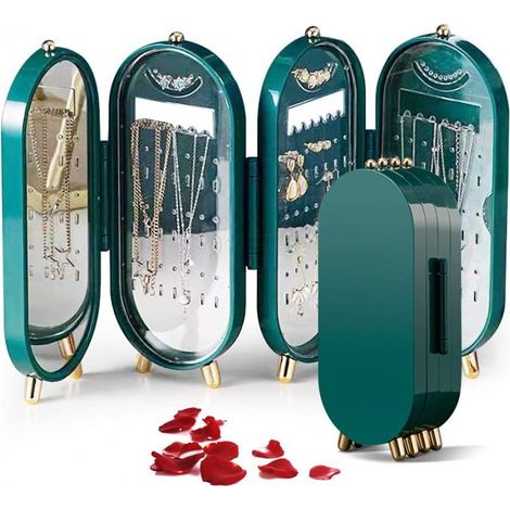 Organizzatore di gioielli, scatola verde, scatola a cassetta per orecchini WOW (1/5)