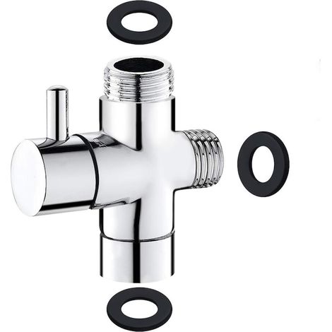Vanne 3 voies, chrome brillant, laiton massif, design moderne, facile à installer (1/5)