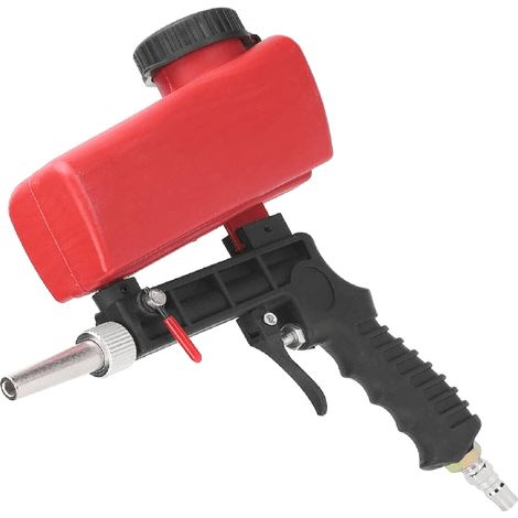 PISTOLA SABBIATRICE PNEUMATICA ARIA SERBATOIO UGELLO 1/4" SABBIARE 500 ML ROS