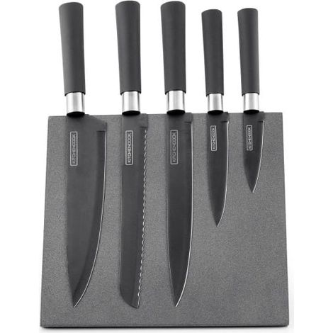 Juego de 5 cuchillos en soporte magnético Kitchencook SLATE (1/5)