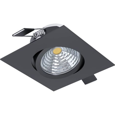 Kit 1 Faretto da Incasso Orientabile Saliceto Led Integrato, 4000K Quadrato Nero Eglo (1/4)