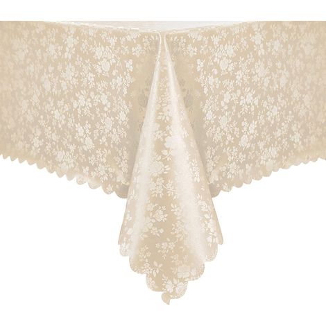 Mantel rectangular, vinilo impermeable, beige, 132x178 cm, cocina, comedor (1/5)