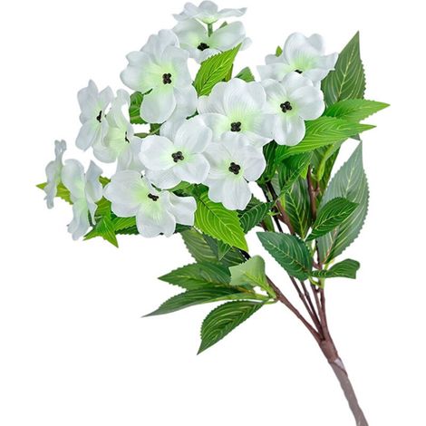 Deux plantes artificielles d'impatiens blanches, idéales pour décorer terrasses, pelouses, jardins, balcons, paniers suspendus et vérandas. (1/5)