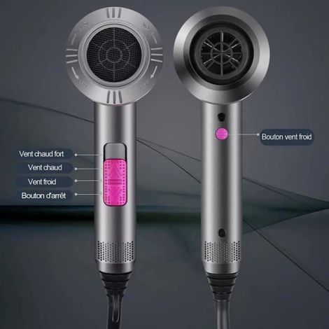 Sèche-cheveux - - HappyGoo - 2000W - 3 vitesses - Ioniseur d'air (1/4)