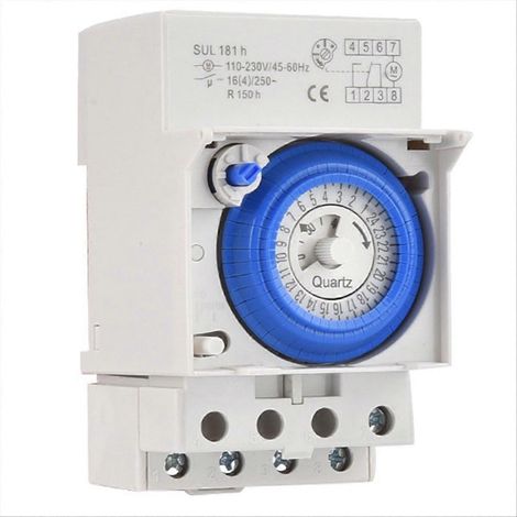 SUL181h DIN-Schienen-Analog-Zeitschaltuhr, programmierbar für 30 Minuten, AC110V-230V, 24-Stunden-Zeitschaltuhr (1/5)