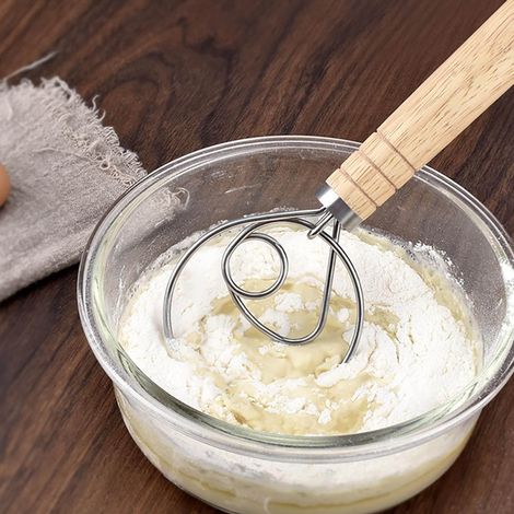 Mélangeur à farine, pétrin, ustensiles de pâtisserie, batteur à spirale en acier inoxydable, moulin à poudre, pétrin à spirale simple + spatule (1/5)