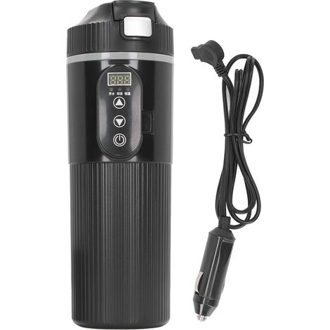 Bouilloire électrique 500ml pour voiture, gobelet chauffant en acier inoxydable avec affichage intelligent de la température, tasse 12V allume-cigare noir (1/5)