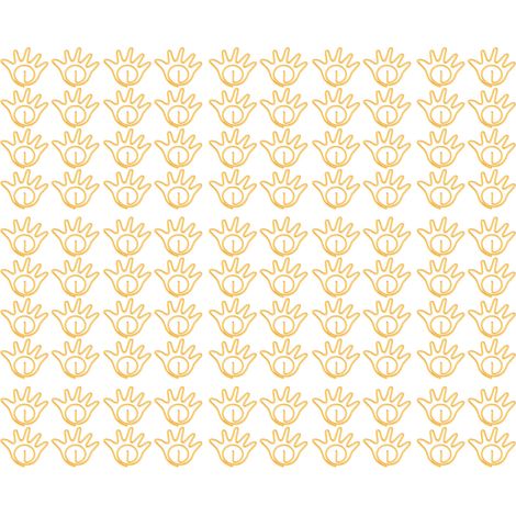 100 Pince-papiers métalliques en forme de main, jaune, antirouille, décoration pour bureau et école (1/5)