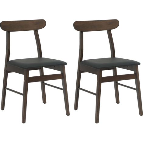 Chaise de salle à manger 2 pcs Marron foncé et Noir (1/5)