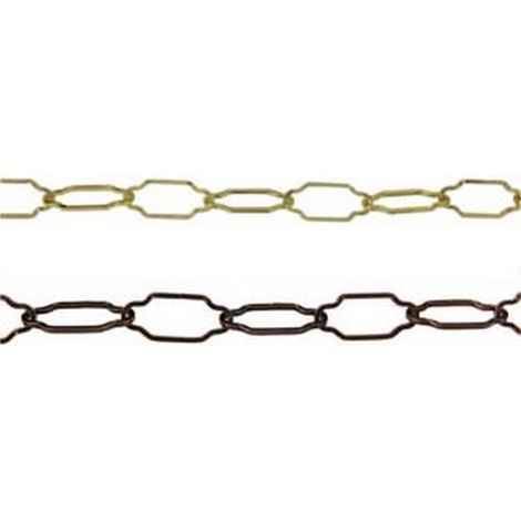 10MT CATENA SAGOMATA PER LAMPADARI - ø mm.2,5x44x20 in ferro ottonato