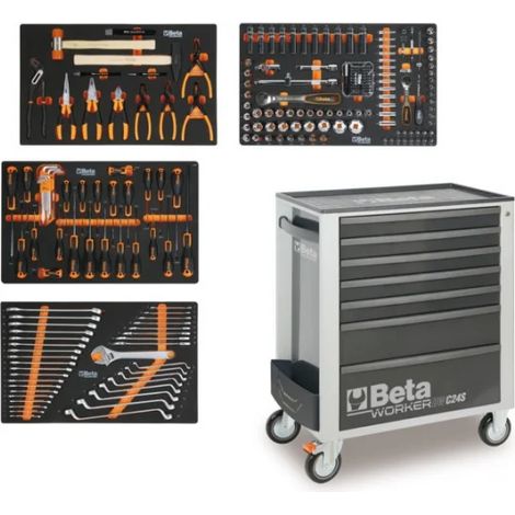Beta BW 2400S 7/E-S Cassettiera mobile con assortimento in termoformati 240 Pz. - Antracite