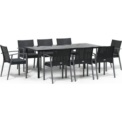 Maison Exclusive - Juego comedor jardín 9 piezas y cojines ratán (1/5)