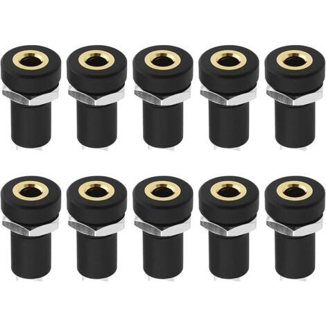 Pair 10pcs 3,5mm Femelle Mono Montage sur Panneau Jack avec Écrous 3,5mm Mono Jacks Montage sur Panneau Connecteurs à Souder Accessoires pour Lecteurs CD Ordinateurs Portables Numériques DVD (1/5)