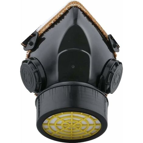 Masque Respiratoire Réutilisable, Protection Masque Filtration Contre Vapeur Toxique, Anti Poussière Anti Gaz Masque Chimique pour Peinture Travaux Bricolage Ponçage (Noir),
