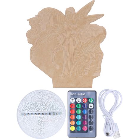 Veilleuse 3D LED 16 couleurs, lampe de table à illusion d'optique, décoration pour chambre d'enfant, cadeau de Noël Kx-77 (1/5)