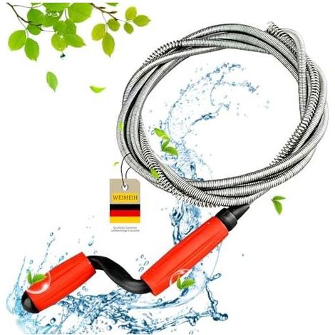 Abflussreinigungsspirale mit Kurbel, professionelle Spiral-Abflussreinigungssonde – WC-Spirale – Waschbecken-Spirale für manuelle Arbeiten – (1/5)