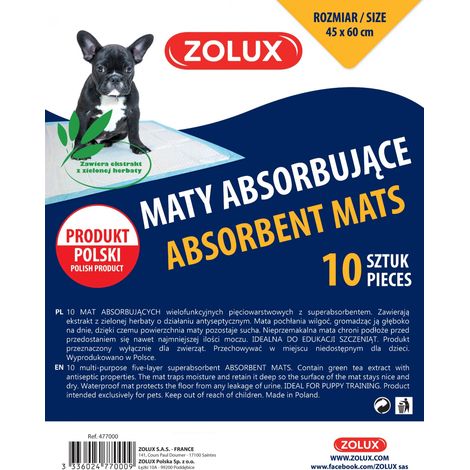 Zolux Tappetini assorbenti per imparare a fare pipì - 45x60cm 10 pz. (1/3)