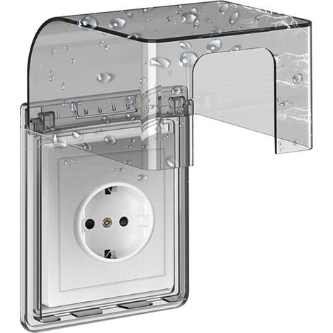 Wasserdichte Wandsteckdosenabdeckung Typ 86, wasserdichte Steckdose, selbstklebende Schalterabdeckung, 10,8 x 7,5 x 12,3 cm, für Bad- und Küchensteckdosen