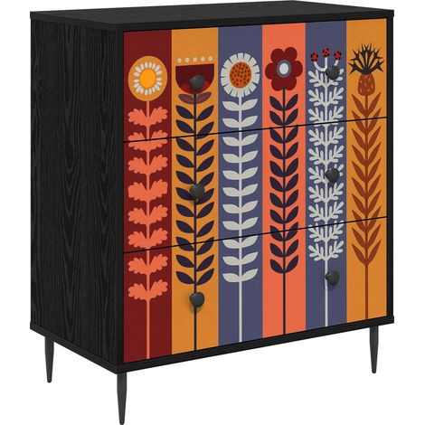 Cajonera ESSEN Estampado de girasoles 66 x 36,5 x 76 cm vidaXL (1/5)