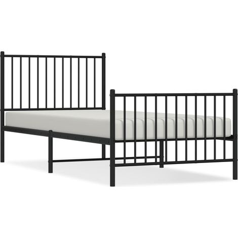 Maison Exclusive - Giroletto con Testiera e Pediera Metallo Nero 90x200 cm (1/5)