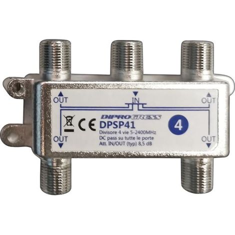 Diprogress divisore partitore derivatore sdoppiatore splitter 5-2400 Mhz F 4 uscite - DPSP41