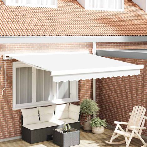 Retractable Awning White 300 x 250 cm Canvas and Aluminium vidaXL (1/5)
