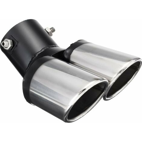 Exhaust Cover Universal Exhaust Double Muffler Exhaust Cover Stainless Steel Chrome Finish (1/4)