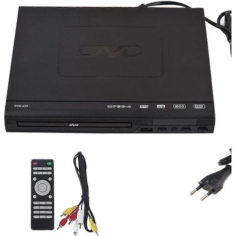 Lecteur DVD-225 - Lecteur multimédia numérique de salon avec sortie AV et télécommande pour TV, lecteur VCD et DVD (1/5)