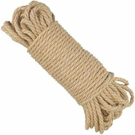 5 mm Juteseil, Hanfseil, starkes Hanf-Gartenseil, Schnur-Hanfseil für DIY-Dekoration und Gartenanwendungen (50 Meter), 1 Stück