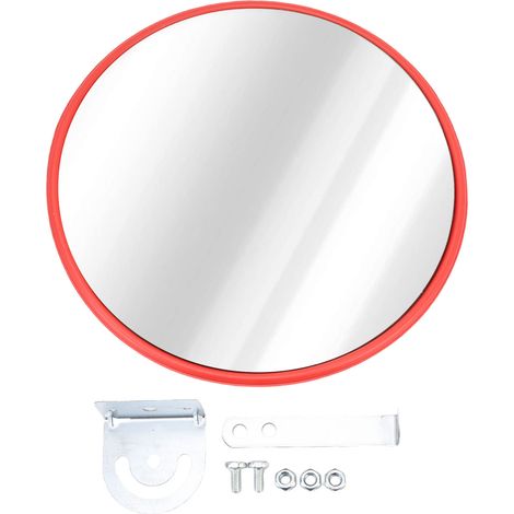 Miroir de signalisation convexe pour une visibilité accrue, fixation murale d'angle avec support pour garage, angle mort, rangement, 30 cm / 11,81 pouces (1/5)