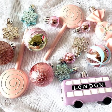 Macaron-Weihnachtskugeln – Baumschmuck – Weihnachtsdekoration – Pastellfarben – 34er-Set – Hängende Weihnachtskugeln – Partydekoration (1/5)