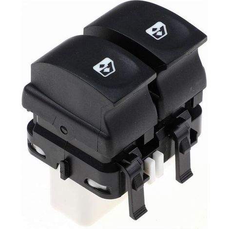 Bouton Leve Vitre - Connexion 10 Broches - Compatible Renault Clio 3 Modus Twingo 2 - Blanc - 1 Pièce (1/5)