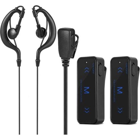 Zwei Mini-Walkie-Talkies (400/470 MHz, 3 W) mit geräuschunterdrückenden Kopfhörern und USB-Anschluss (1/4)