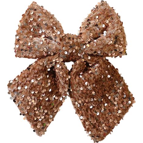 Ornements à nœuds en velours pour-Paillettes dorées café (1/2)