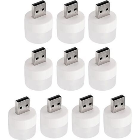 USB-LED-Lampe – 10 kleine, runde, energiesparende und tragbare LED-Lampen für Schlafzimmer, Büro, Nachttisch, Computer und zum Lesen