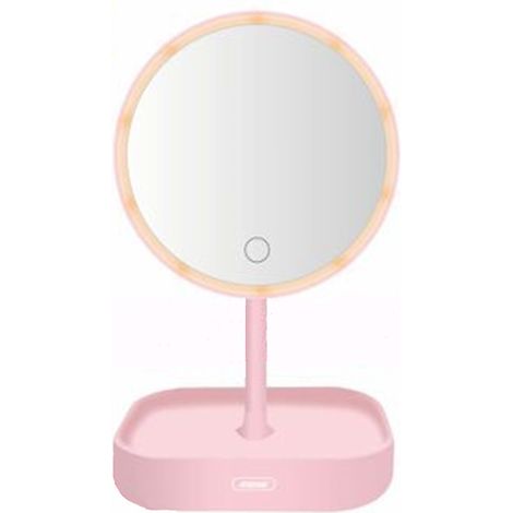 TRADE SHOP - Specchio Rotondo Per Trucco Da Tavolo Con Illuminazione A 3 Colori Led Touch Q-hz420 -