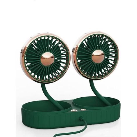 Ventilateur de voiture réglable à double tête USB pour siège arrière de bébé, 3 vitesses, 24 V, silencieux, pour voiture, maiso A348 (1/4)
