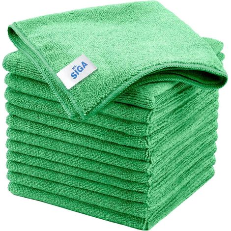 MR.SIGA Mikrofaser Reinigungstücher 12er Set Grün 32x32cm Streifenfrei (1/5)