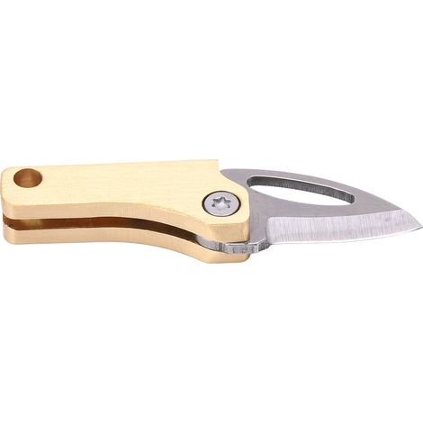 Mini-Klappmesser aus Messing, tragbar und multifunktional, Schlüsselanhänger, kleines Messer zum Öffnen von Verpackungen (1/4)