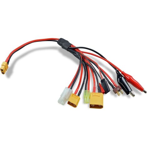 Carson 500906307 Cavo di ricarica multiplo 8 in 1, XT60 - Accessori RC, accessori per modellismo, accessori per modelli radiocomandati, cavo di ricarica RC