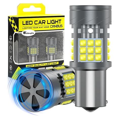 2PCS 1156 BA15S LED Bulb with Cooling Fan Error Free 3000LM 28W White 7506 1141 P21W LED for Reverse Stop Turn Signal Rear Fog Light (1/5)