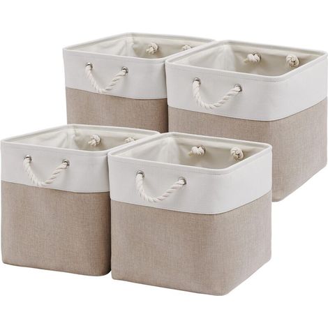 Grande boîte de rangement pliable en tissu avec corde bloc de rangement pliable convient pour la maison, le bureau, la garde-robe, le rangement de vêtements et de jouets. (1/5)