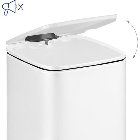 Poubelle a pedale pour salle de bain 6 l - fermeture en douceur mains libres (1/5)
